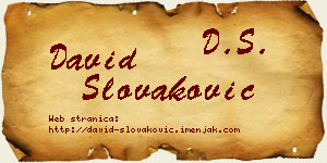 David Slovaković vizit kartica